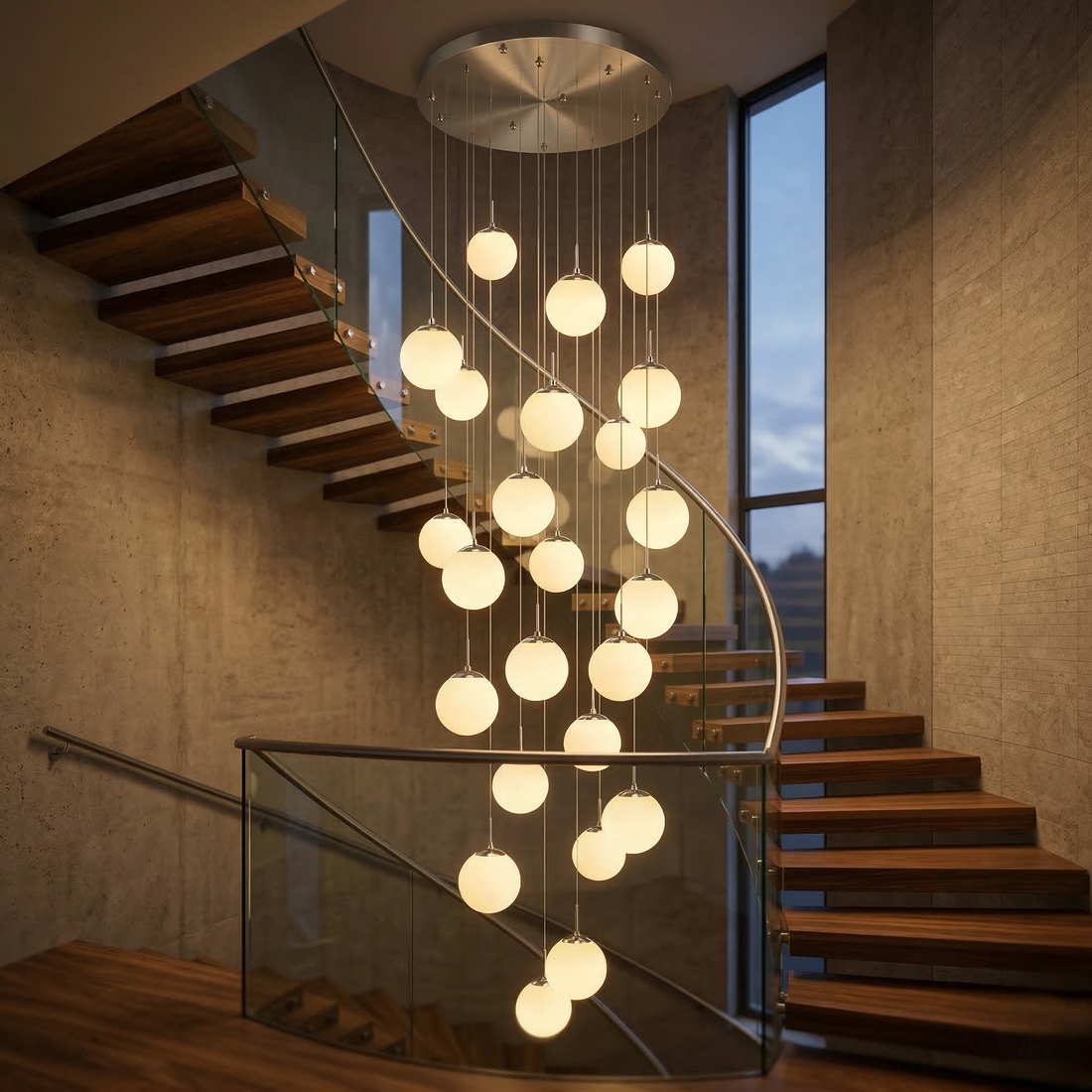 Осветително тяло Абажур Мат SILVER LUXURY STAIRCASE Gigant