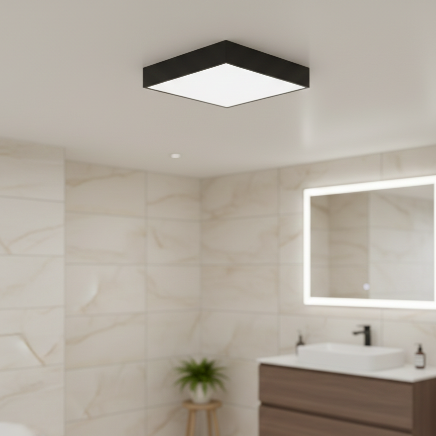 LED плафон Quadro Black Ultra-Slim 30см – 24W, еквивалент 250W, 3 цвята светлина, IP54