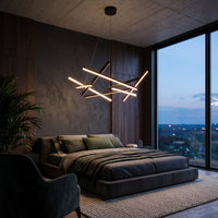 LED осветително тяло LINNES Black с дистанционно, еквивалент на 500W