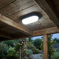 LED овален аплик BAT Черен 18W за външна употреба – еквивалент 150W