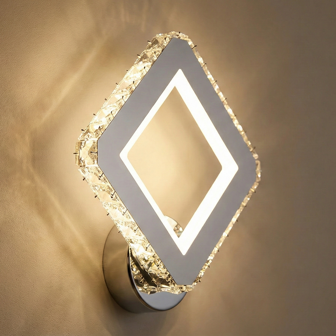 LED стенен аплик с кристали Diamond Edge Chrome