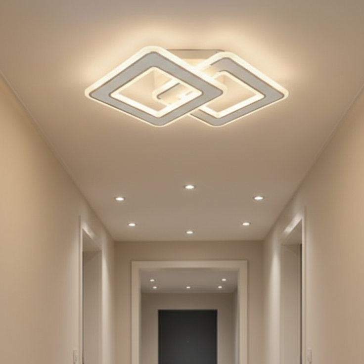 LED Аплик Square GRIDLINE Бял – Еквивалент 300W с дистанционно