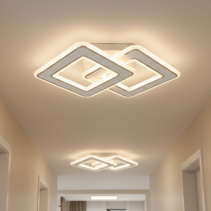 LED Аплик Square GRIDLINE Бял – Еквивалент 300W с дистанционно