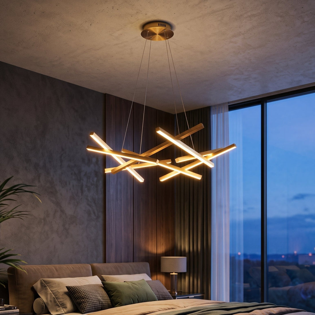 LED осветително тяло LINNES Gold с дистанционно, еквивалент на 500W