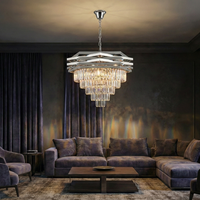 Кристален полилей Silver MALVINA ⌀60CM