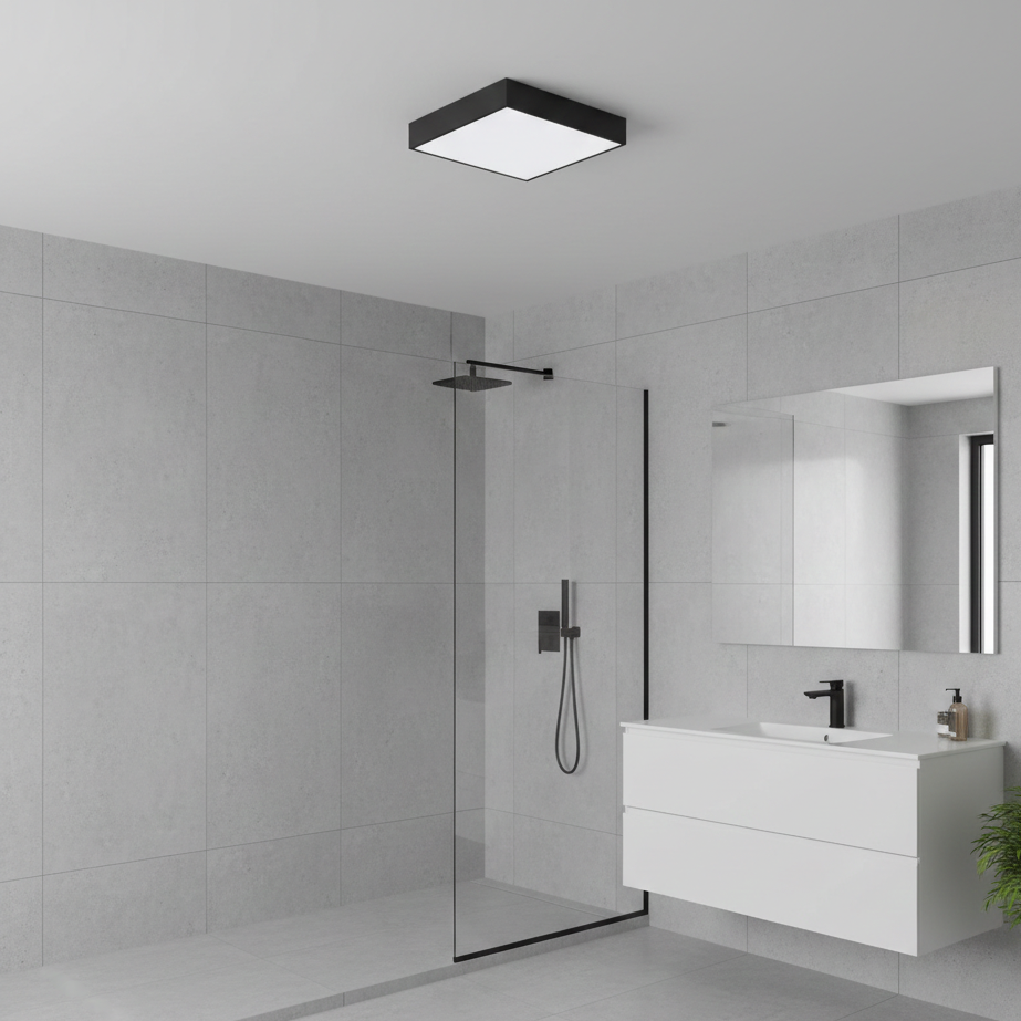 LED плафон Quadro Black Ultra-Slim 30см – 24W, еквивалент 250W, 3 цвята светлина, IP54