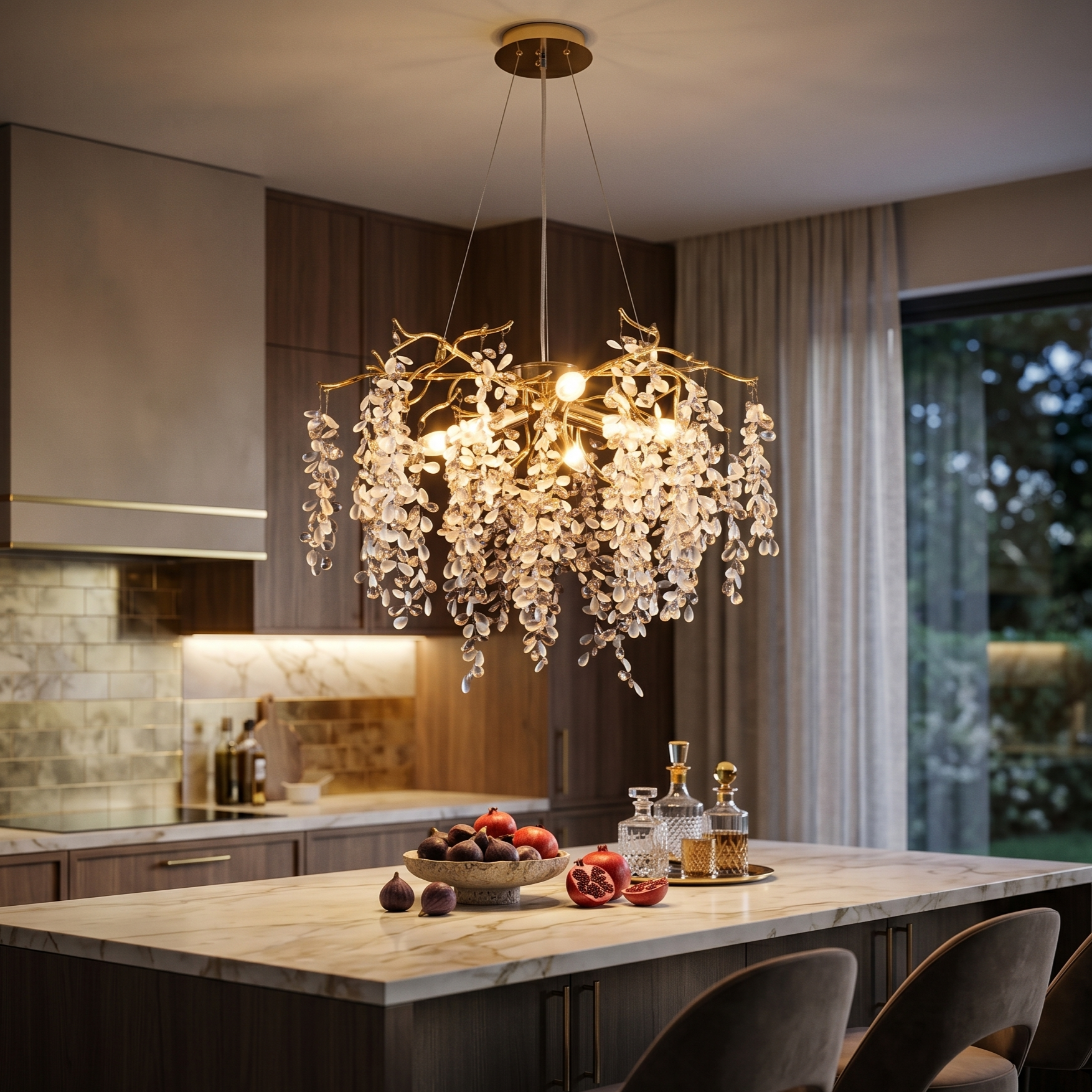 Полилей кристал LUXURY Golden Grapes 60CM