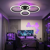 LED осветително тяло 4 Circle RGB BLACK Еквивалент 500W Дистанционно