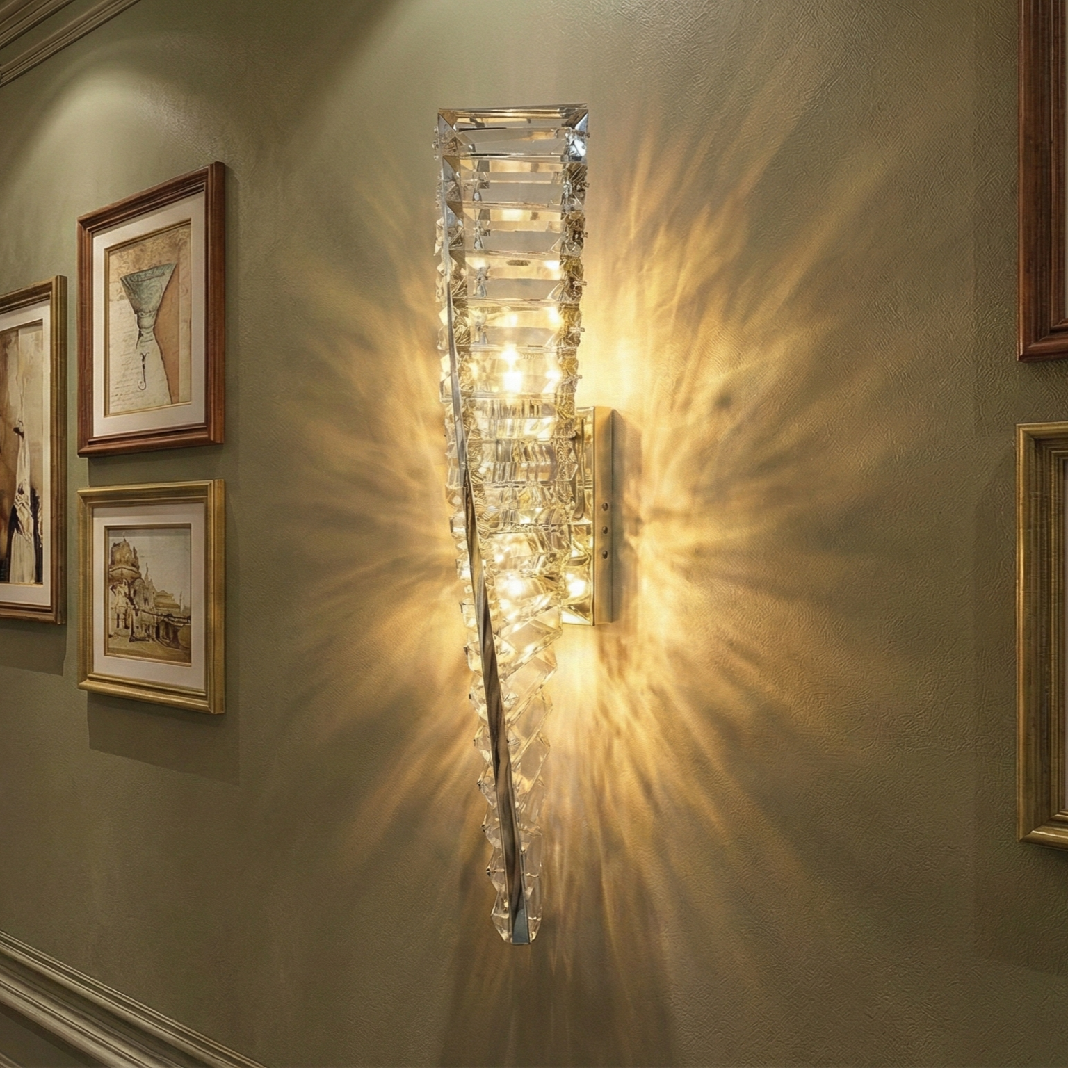 LED стенен аплик с кристали CIRQA Сребрист 50 cm