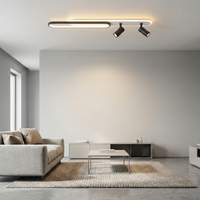 LED аплик със спотове 100 cm Бял + Черен – еквивалент 300W