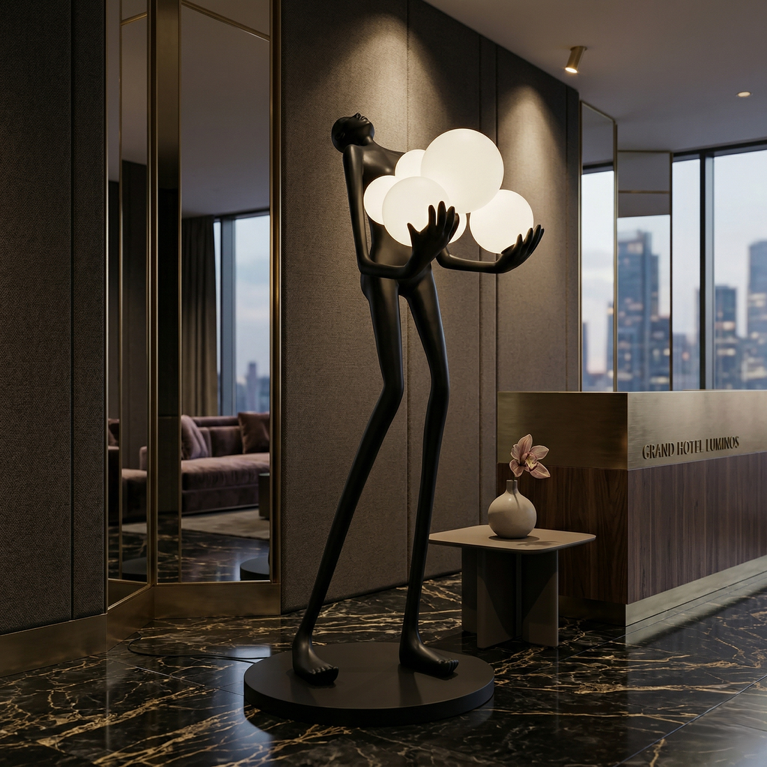 Лампион Luxury OMNIO Black 180cm
