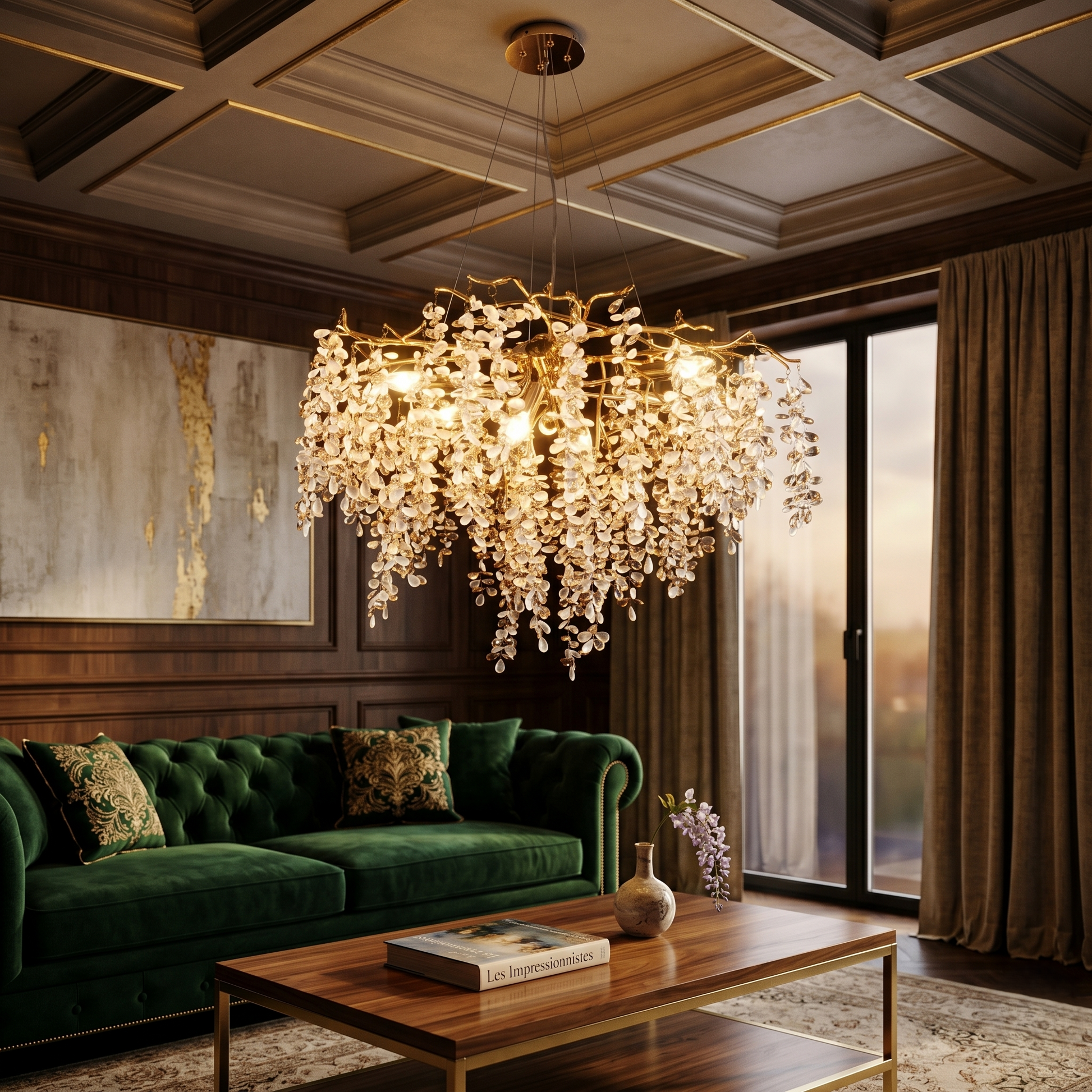 Полилей кристал LUXURY Golden Grapes 80CM