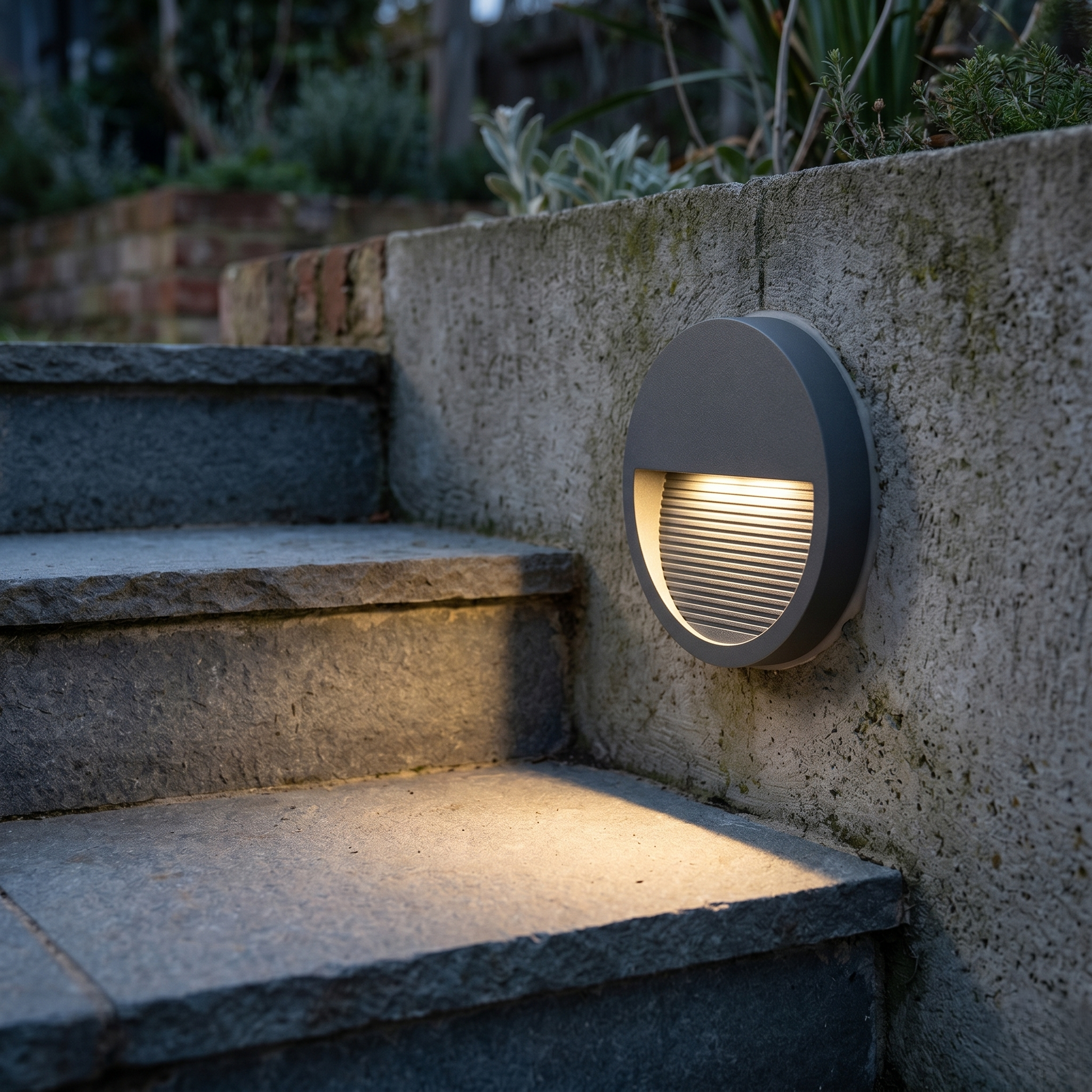 LED спот за външни стъпала, външен, 6W IP65, кръгъл