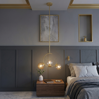 Пендел Nordic абажур опушен 3xE27 Gold