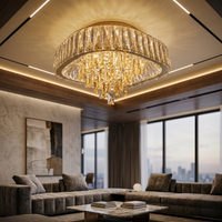 Осветително тяло LED кристал Плафон Royalty Square с дистанционно, еквивалент 800W