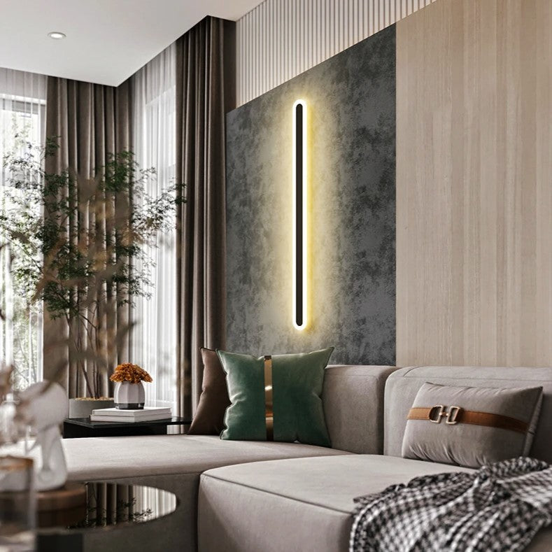 LED аплик линеен 80cm черна еквивалент 400W