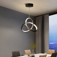 LED осветително тяло пендел TwoRings Black еквивалент 200W