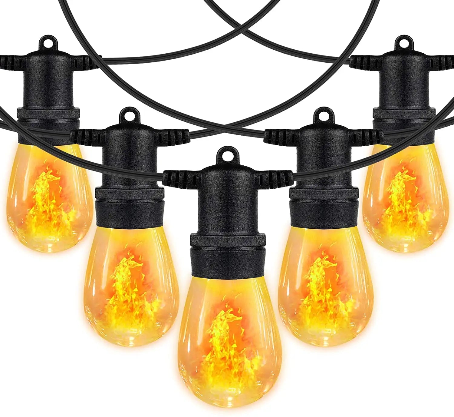 Светлинна гирлянда 5m / 10 LED крушки с вграден ефект на движещ се пламък, свързваема