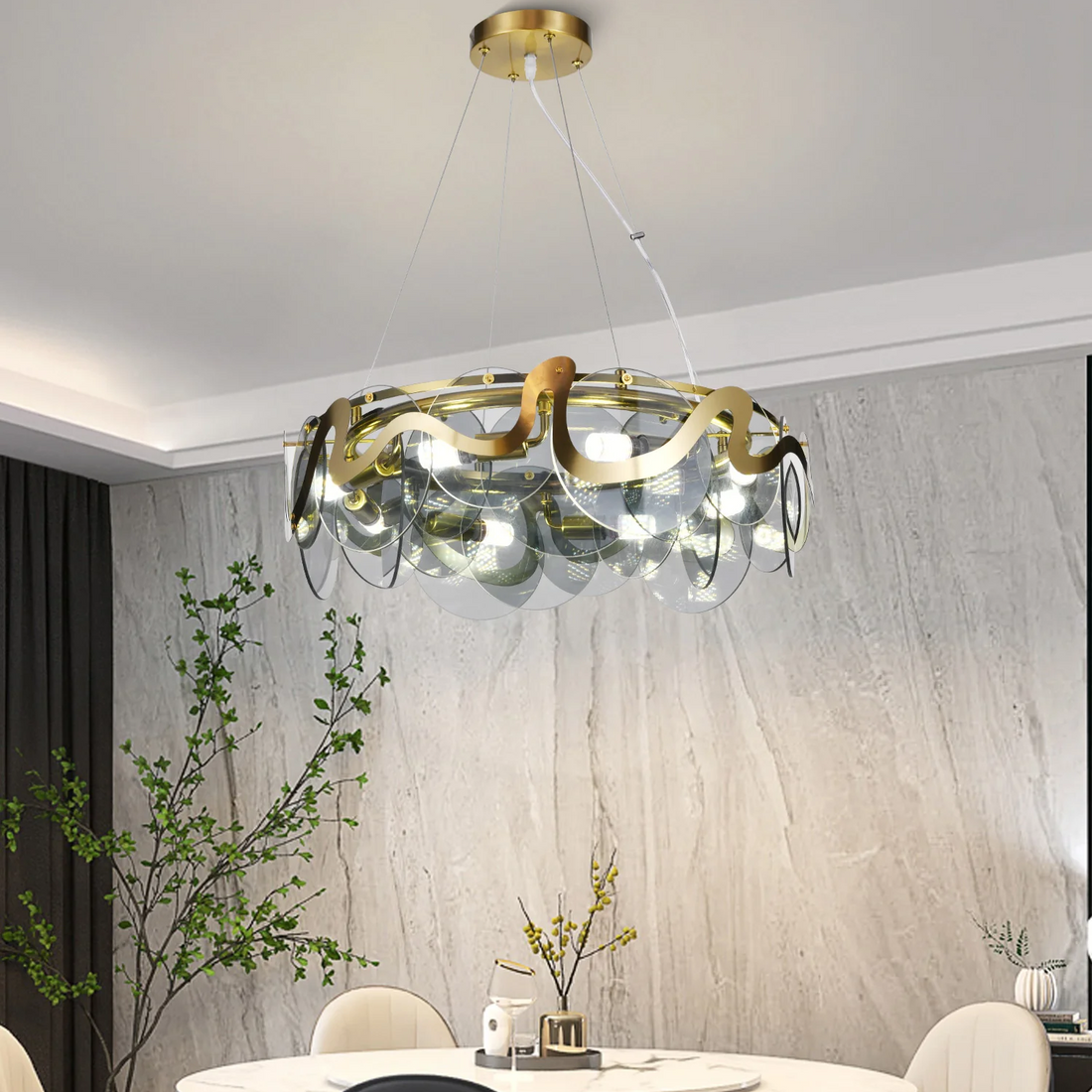 Полилей HARA Gold 8xE14 Ø60CM