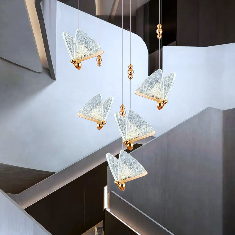 LED осветително тяло Luxury 5 Golden Butterflies