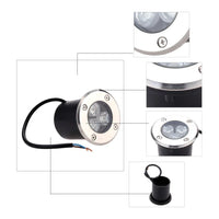 LED спот за външен монтаж 3W RGB за вграждане в под 12V