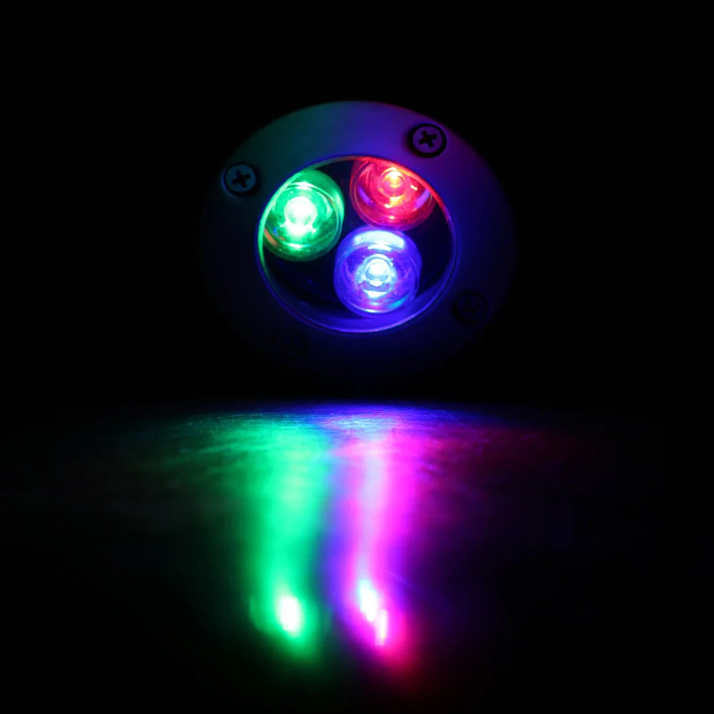 LED спот за външен монтаж 3W RGB за вграждане в под 12V