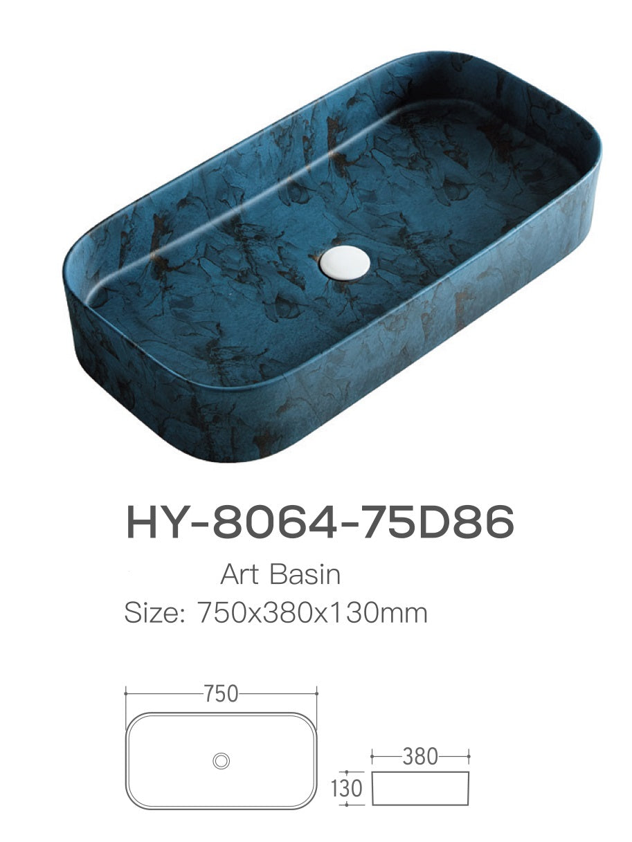 Мивка за плот Luxury Line 75x38CM 8064-75D86 DEEPBLUE