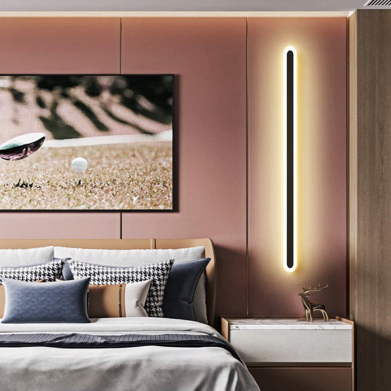 LED аплик линеен 80cm черна еквивалент 400W