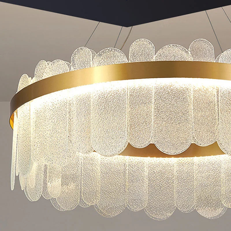 LED осветително тяло тип пендел QUEEN Gold кристал