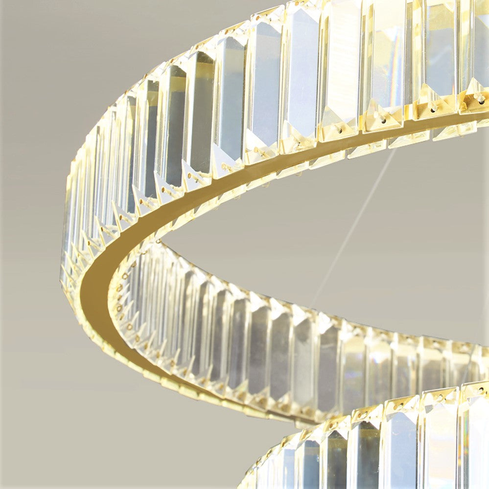 LED полилей 80W кристал ROYAL GOLD 2 сегмента 40+60cm с дистанционно