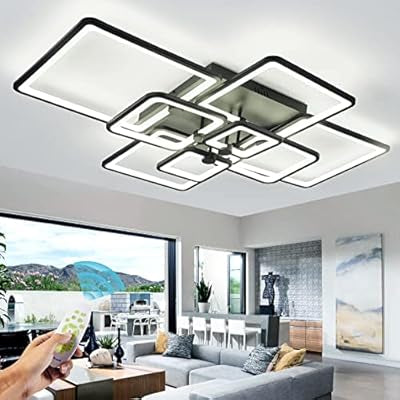 LED осветително тяло SQUARE 8 BIG Black Еквивалент 1200W Дистанционно управление