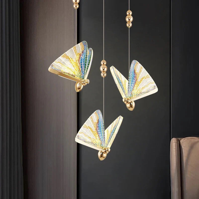 LED осветително тяло Luxury 3 Golden Butterflies
