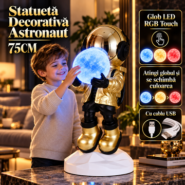 Декоративна статуетка Астронавт 95CМ с RGB LED глобус Touch