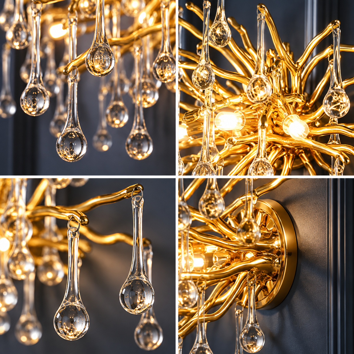 Аплик за стена Cristal Luxury Golden Tears