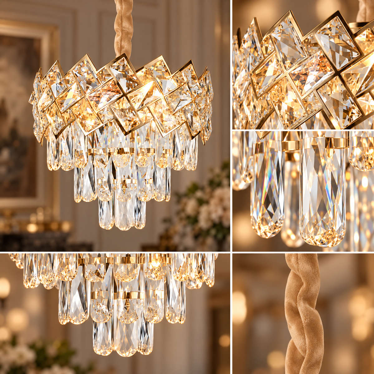 Полилей от кристал MALLI Gold ⌀30CM