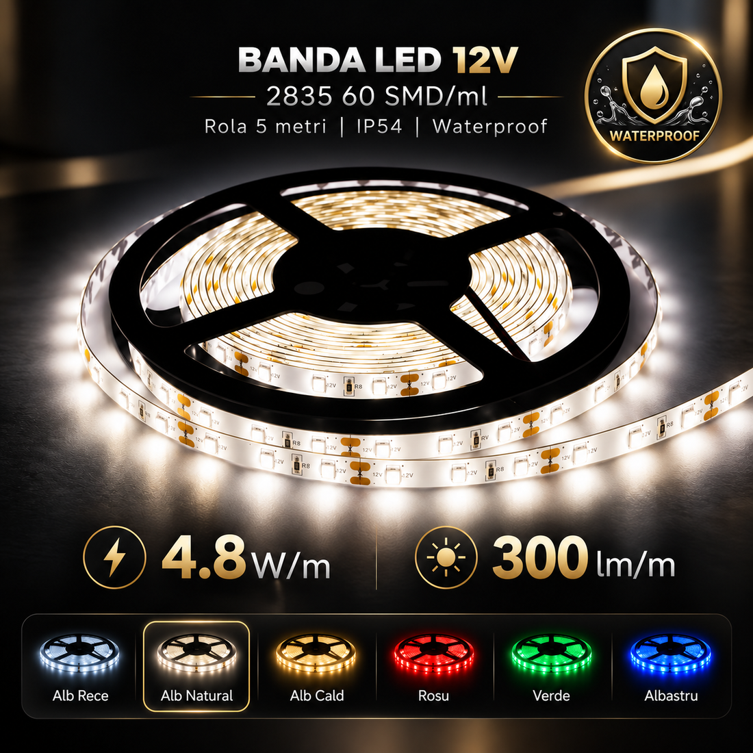 LED лента 2835 60 SMD-ML външна - ролка 5 метра
