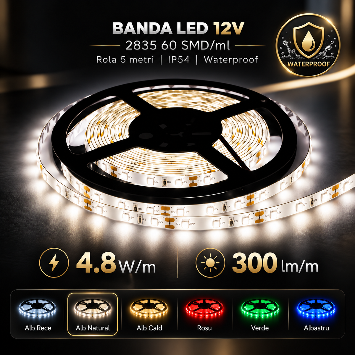 LED лента 2835 60 SMD-ML външна - ролка 5 метра