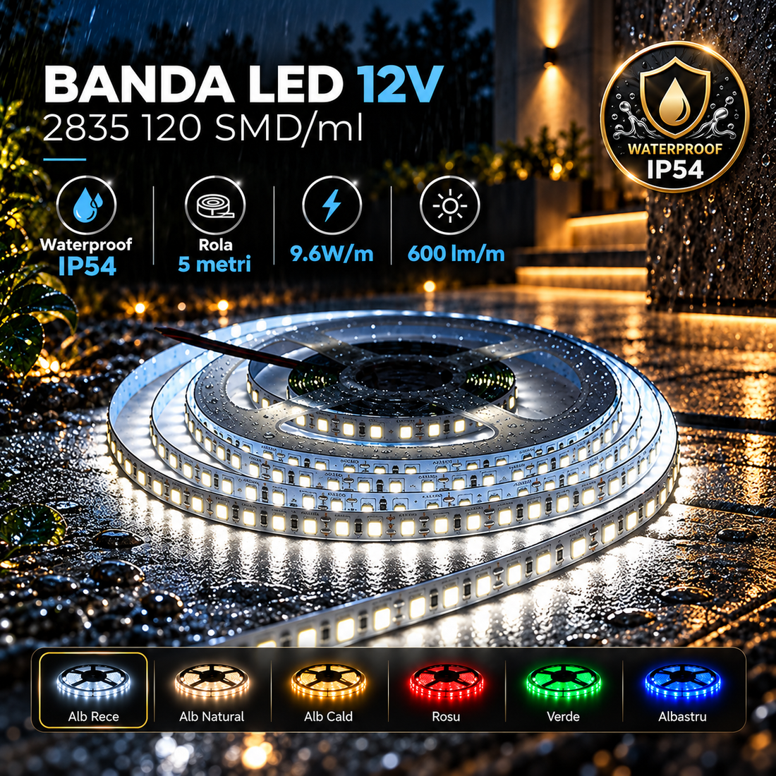 LED лента 2835 120 SMD-ML външна - ролка 5 метра