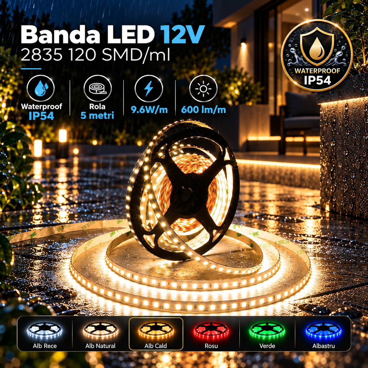 LED лента 2835 120 SMD-ML външна - ролка 5 метра