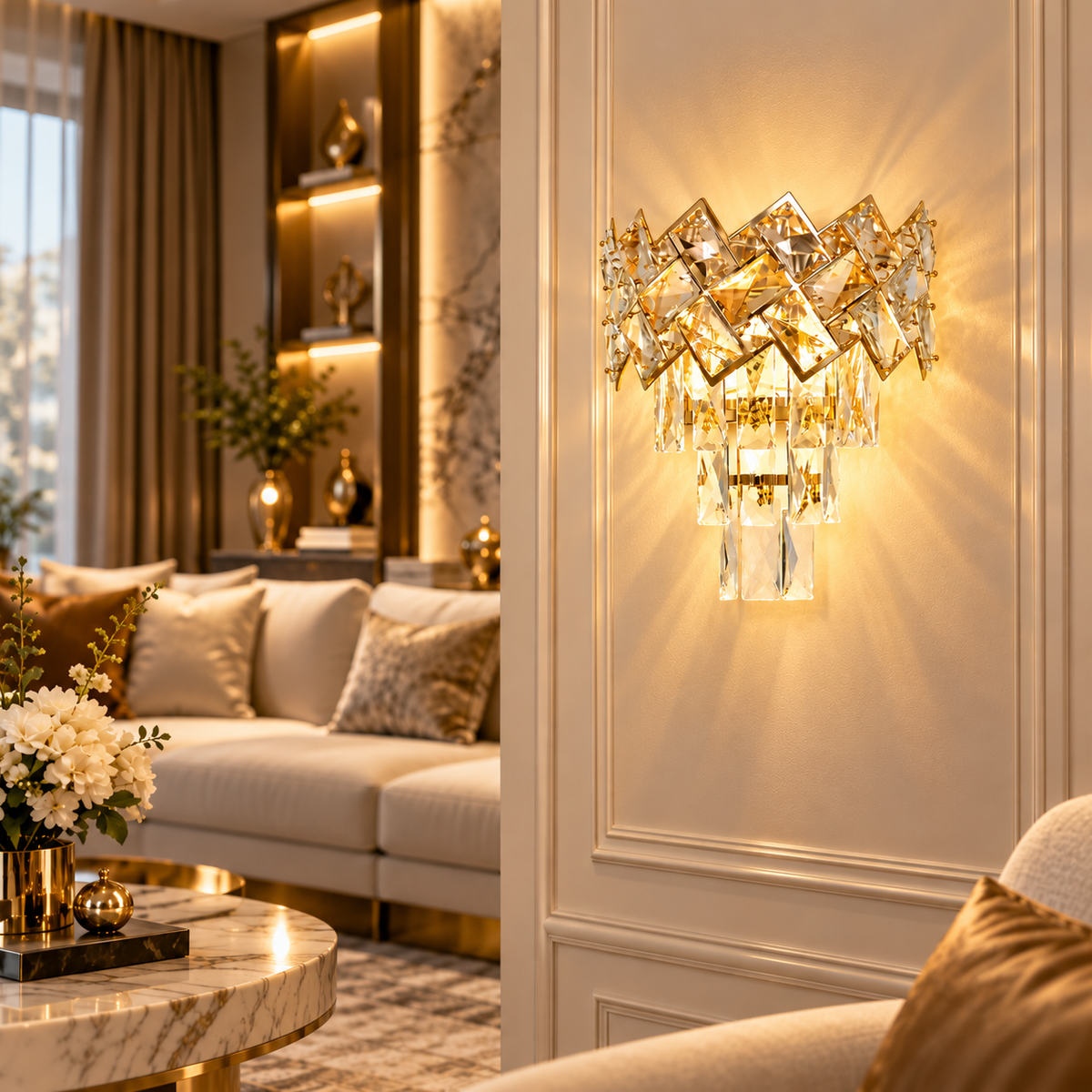Аплик за стена Malli Gold Cristal