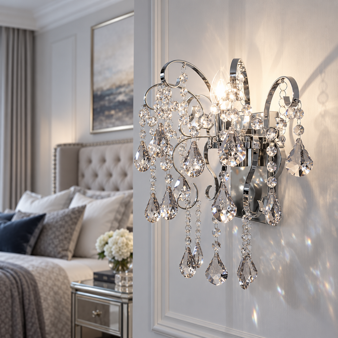 Аплик за стена кристал MONACO Silver