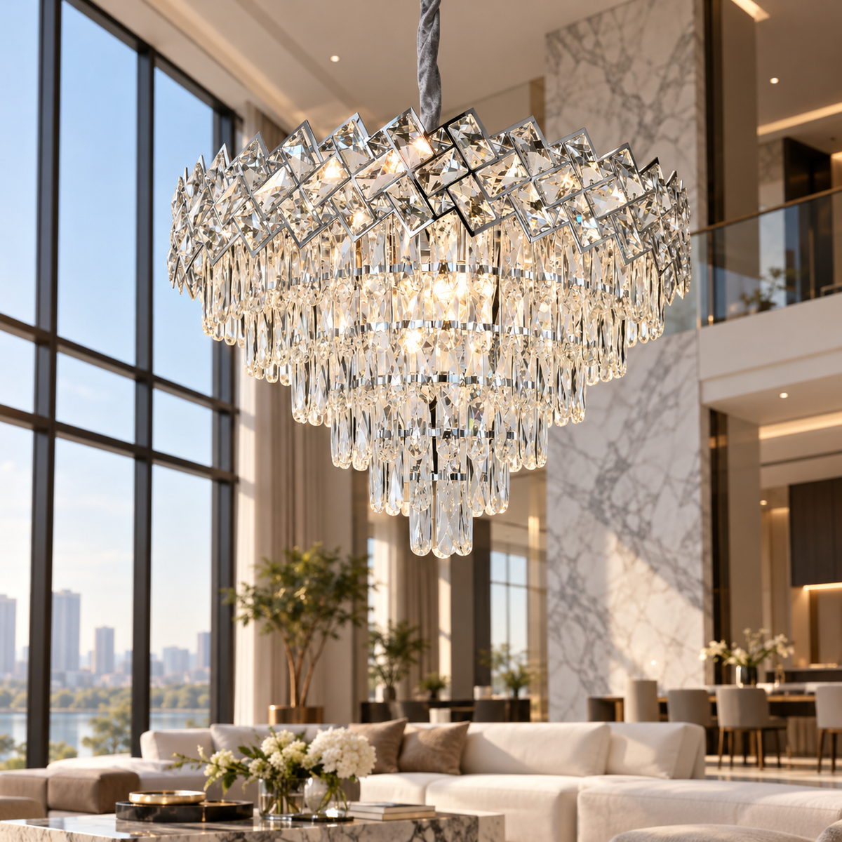 Полилей от кристал Malli Silver 60cm