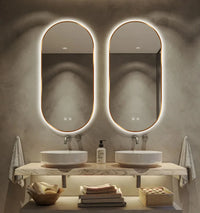 Oglinda LED Ovala 50x100cm Rama Aurie Dezaburire si 3 Lumini J179 AURIE / 50X100CM LED MIRROR