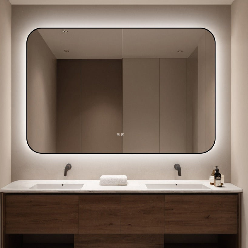 Правоъгълно LED огледало 130x80cm с функция против замъгляване и Touch