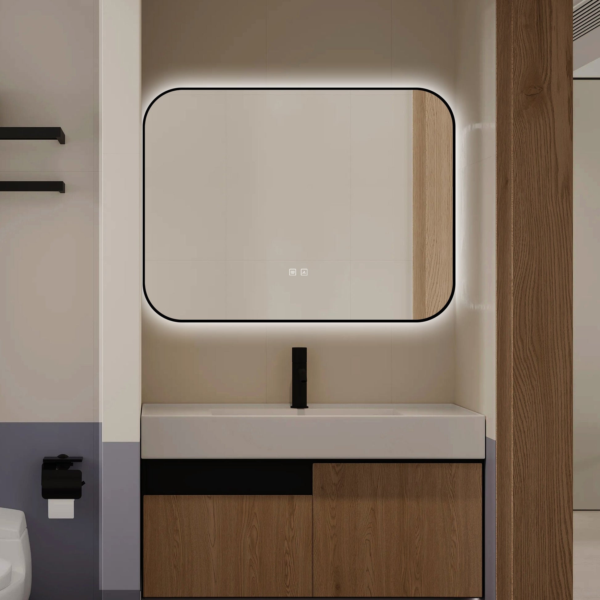 Oglinda LED Dreptunghiulara 80x60cm Functie Dezaburire si Touch LED MIRROR
