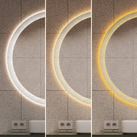 Кръгло LED огледало с часовник Ø70cm с функция против замъгляване и Touch