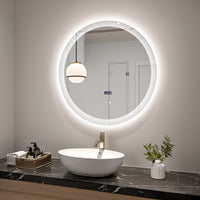 Кръгло LED огледало с часовник Ø70cm с функция против замъгляване и Touch