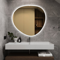 Огледало LED с функция против замъгляване, Touch и 3 вида светлина 80x73cm