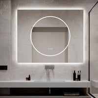 Правоъгълно LED огледало 100x80cm с функция против замъгляване и Touch