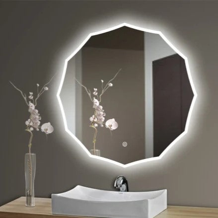 LED огледало Dodecagon с функция Touch и демистификация